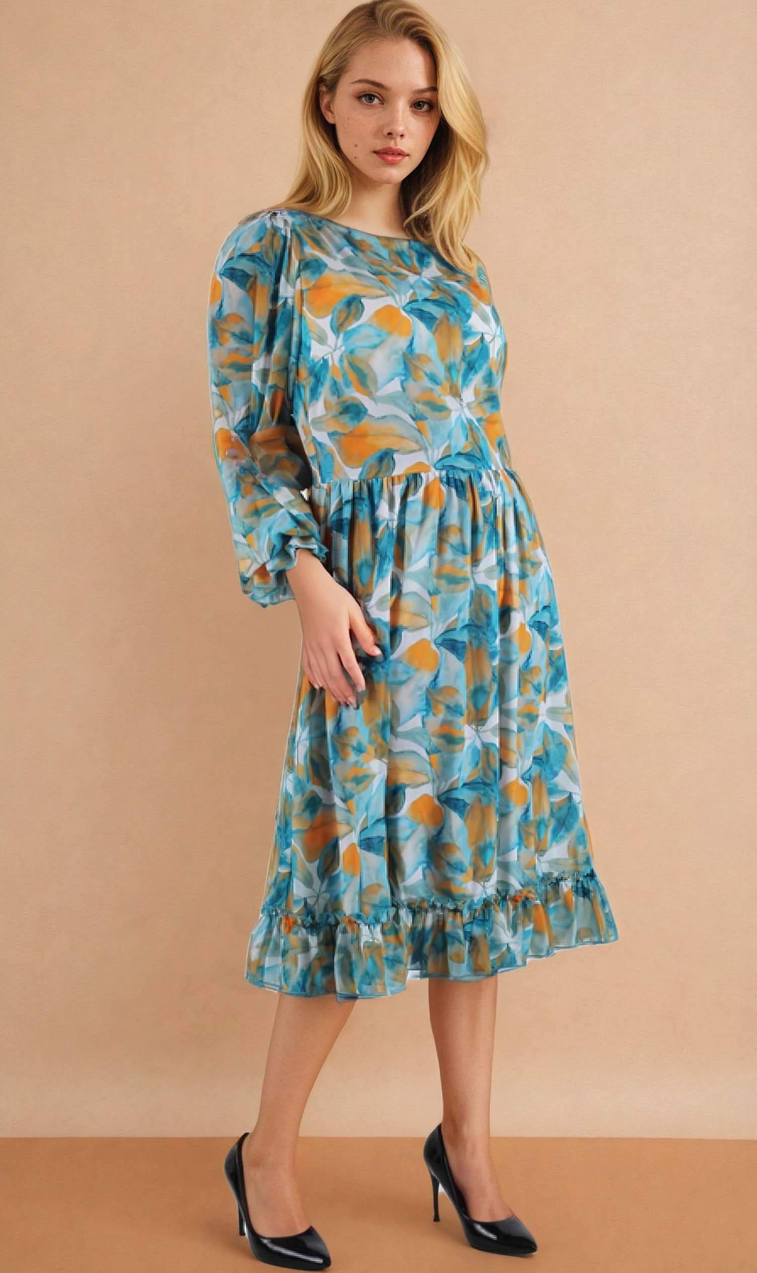 Robe évasée imprimée à fleurs Erin