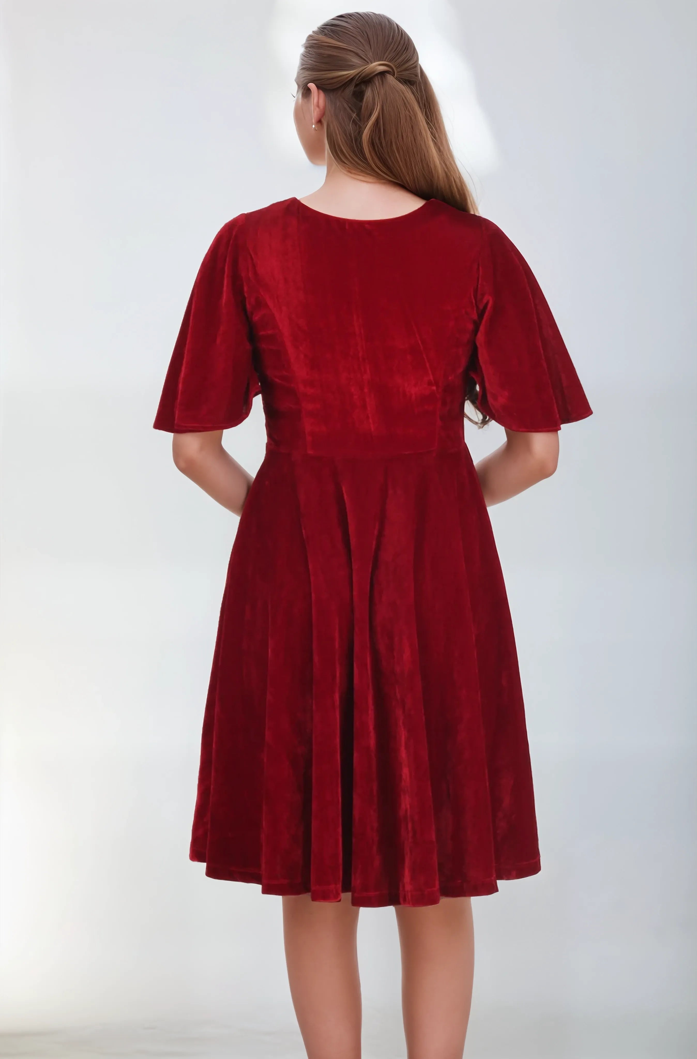 Robe midi Pearl cintrée et évasée