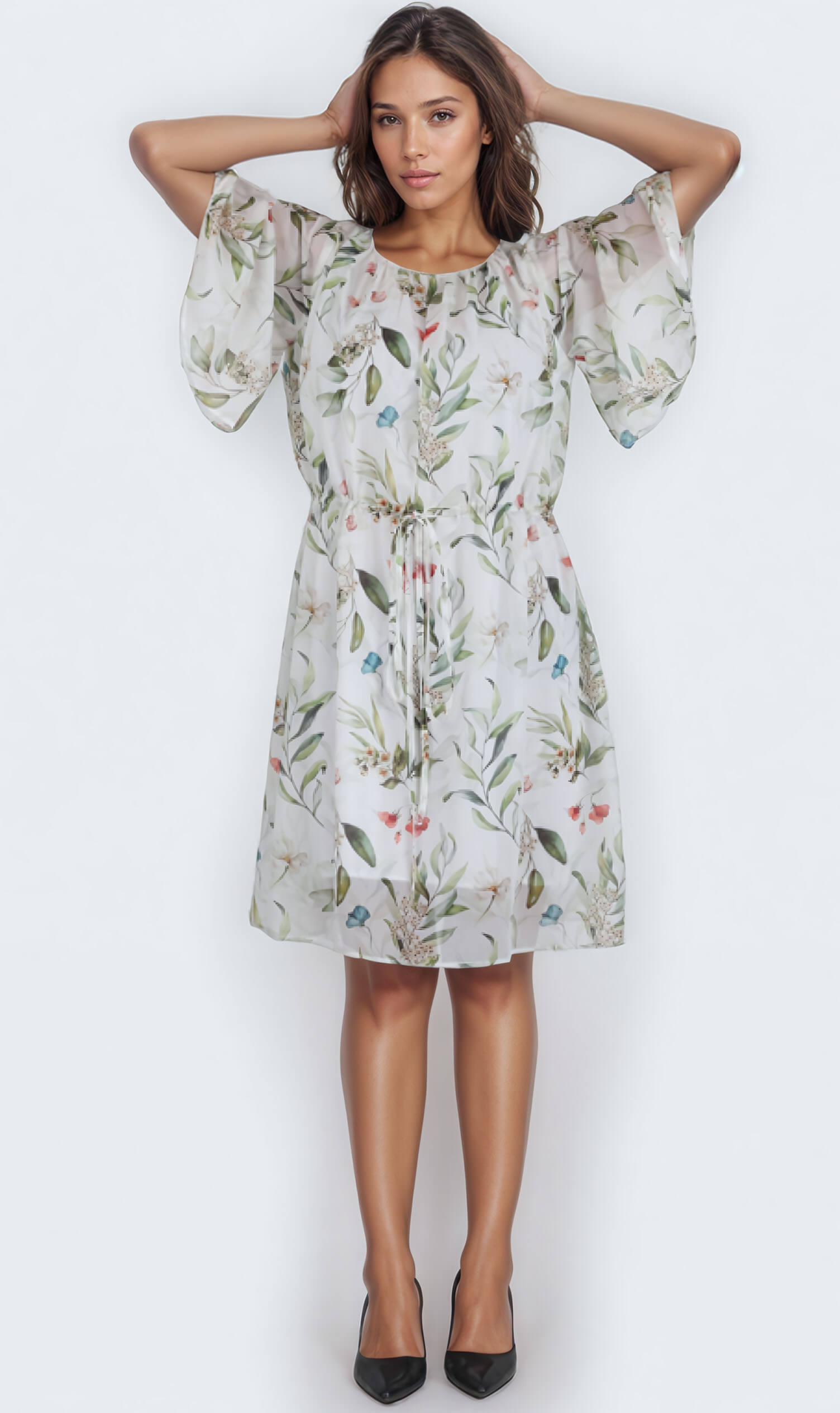 Robe midi Jacob à taille élastiquée