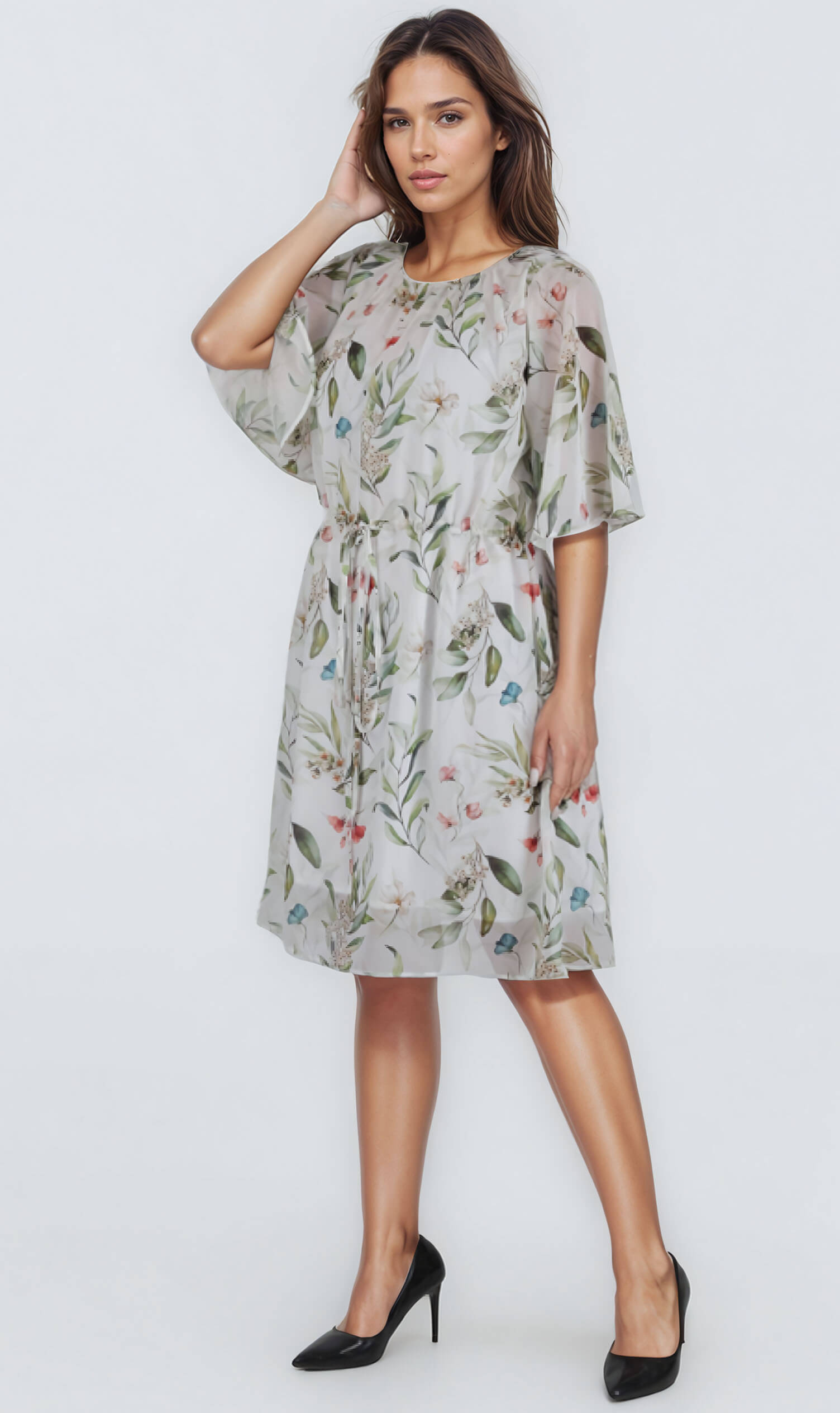 Robe midi Jacob à taille élastiquée