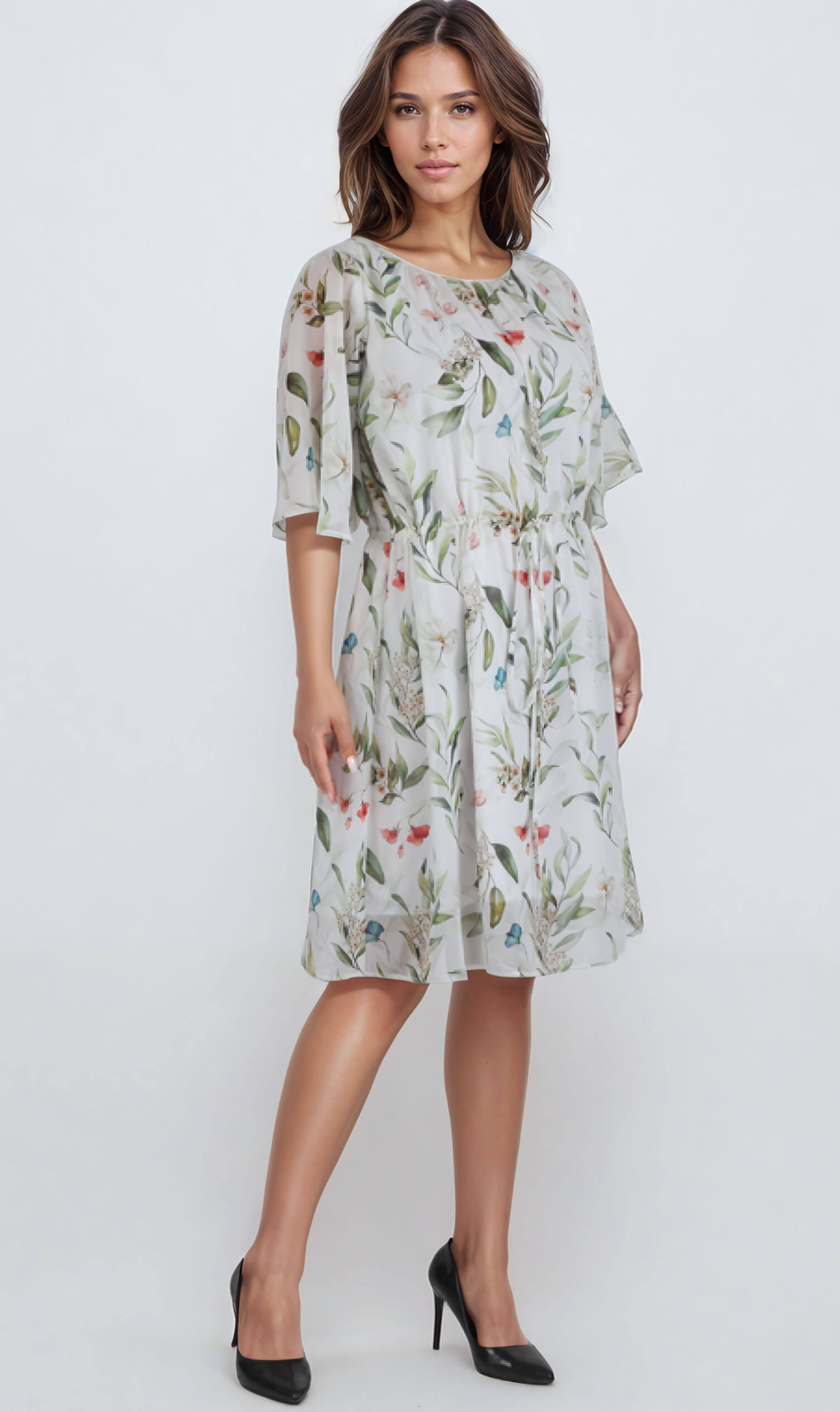 Robe midi Jacob à taille élastiquée