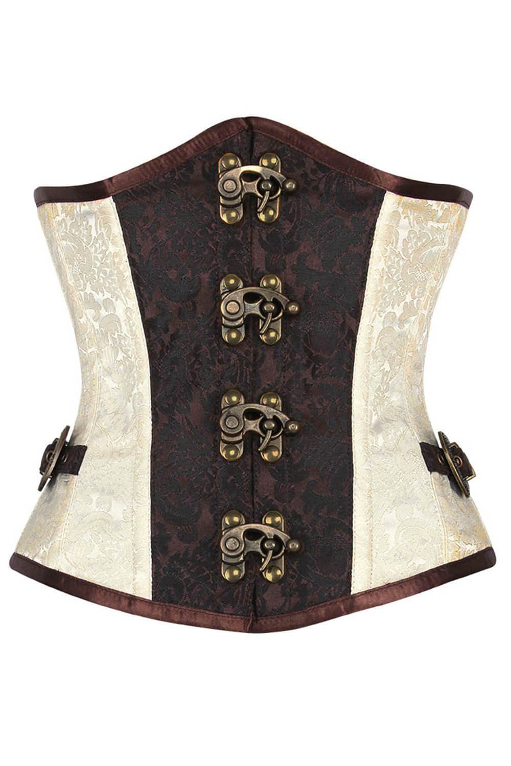 Corset Annabelle Steampunk en brocart sous la poitrine