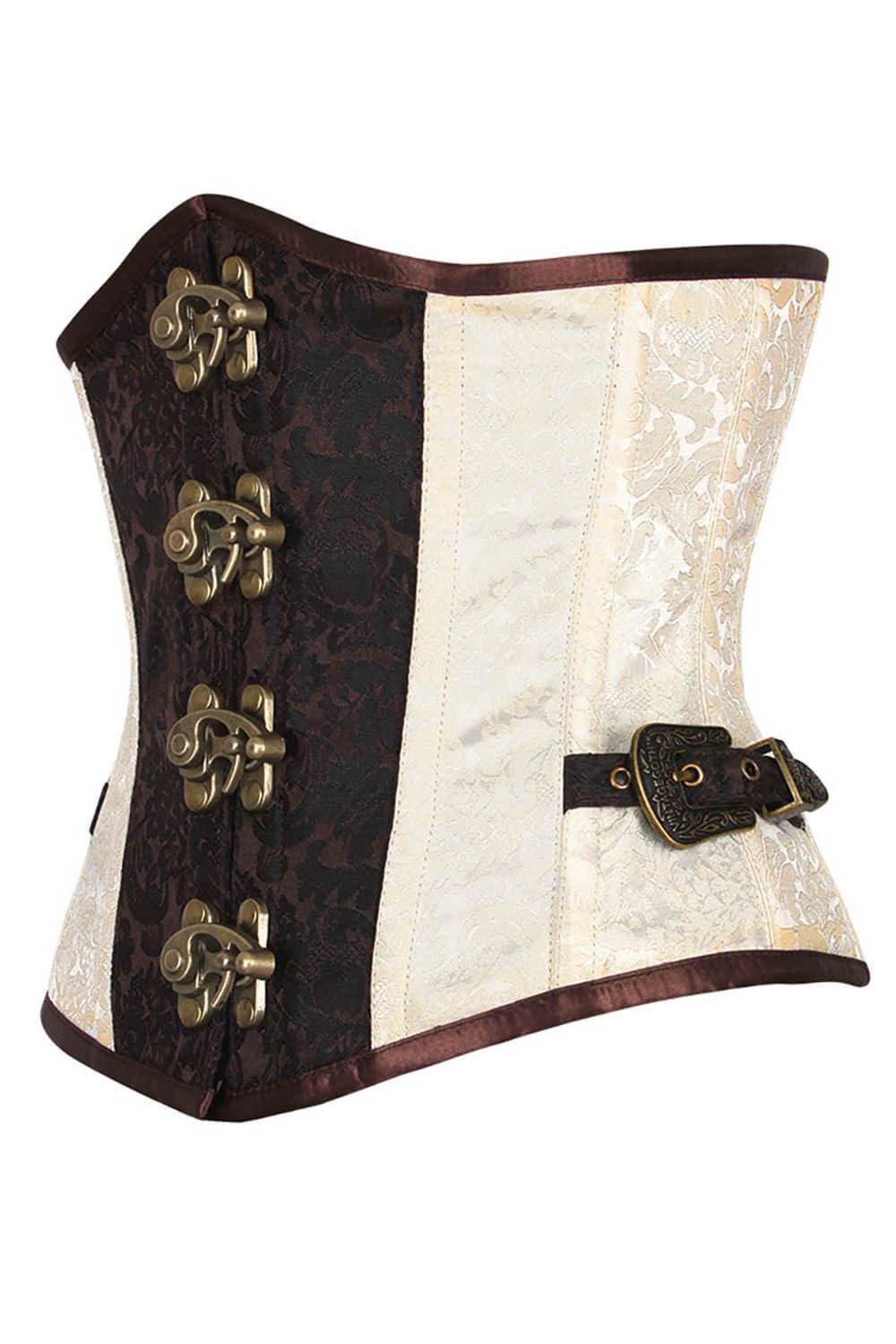 Corset Annabelle Steampunk en brocart sous la poitrine
