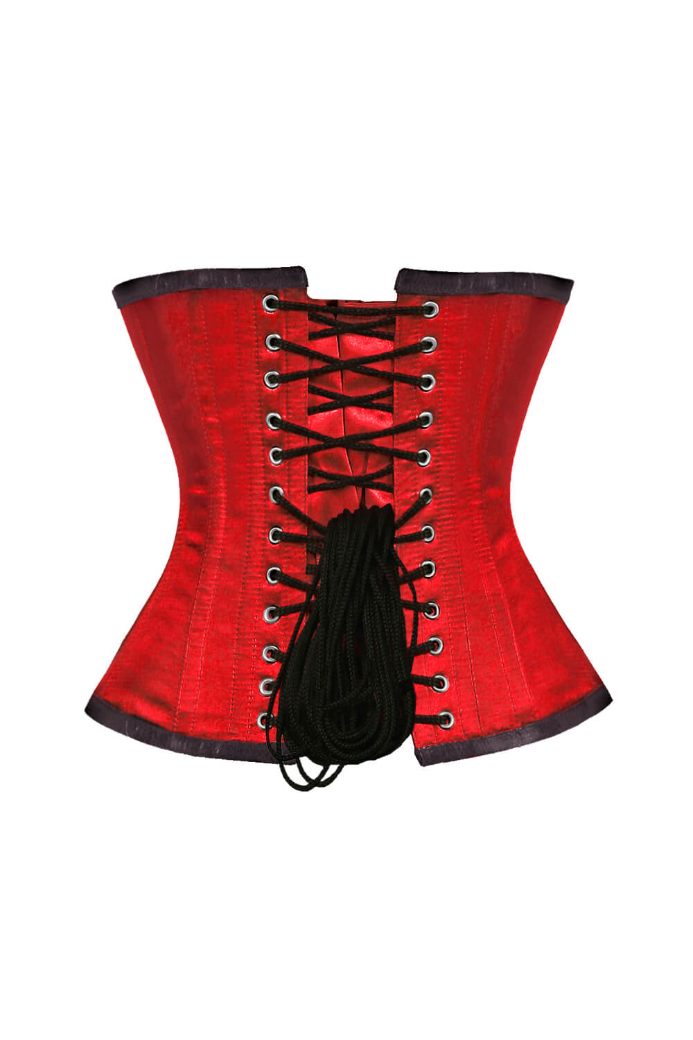 Corset sous-poitrine en satin rouge sauge
