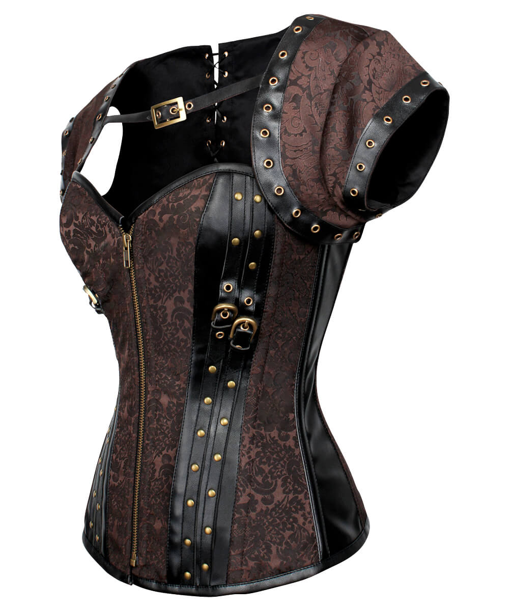 Corset Ellecia Steampunk à buste overbust avec boléro