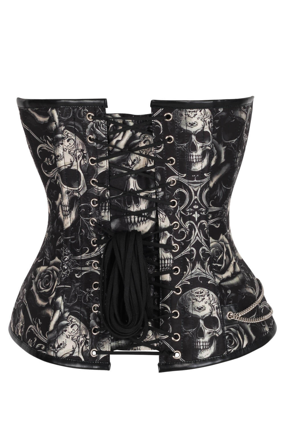 Corset Shakeena Skull orné de volutes baroques