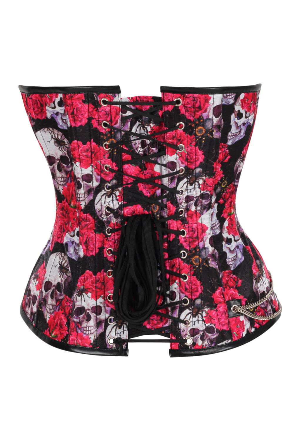 Corset bustier Nelsie Skull avec rose rouge