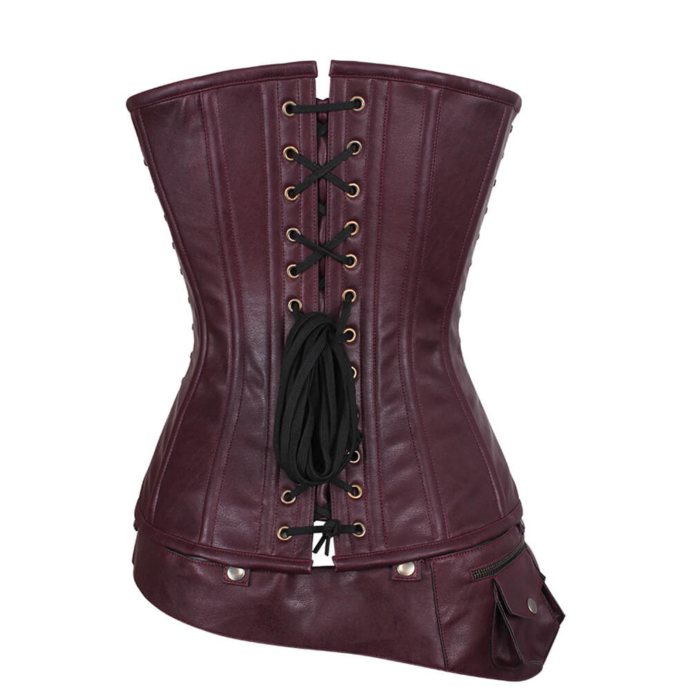 Corset Steampunk croisé justaucorps avec ceinture amovible