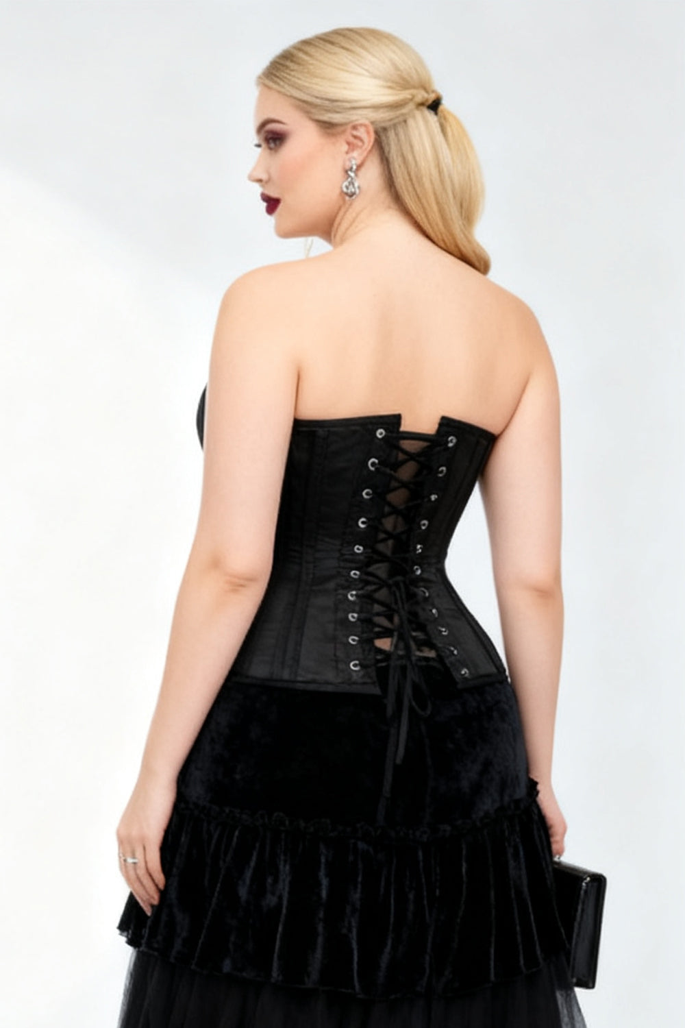 Marise Black Satin Overbust Corset