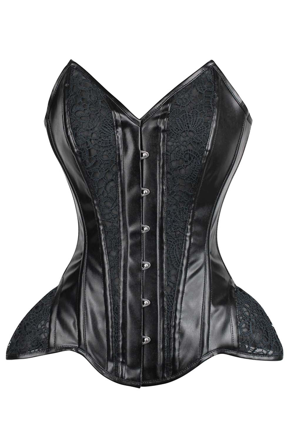 Talene Black Overbust Corset With Hip Gores