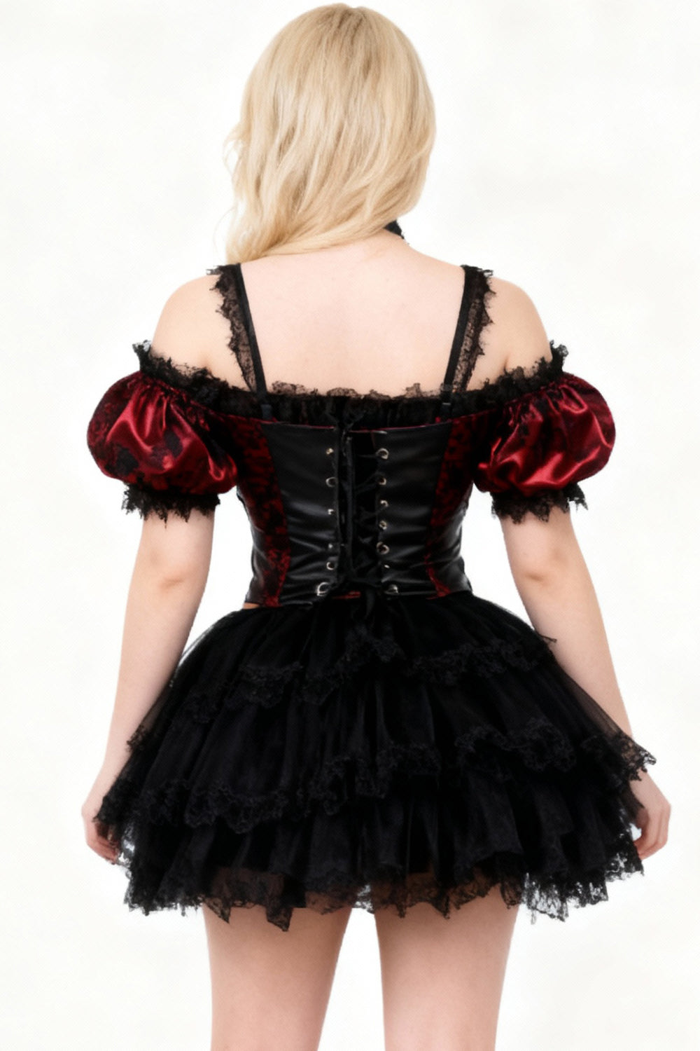 Jaeda Off-Shoulder Gothic Crop Top