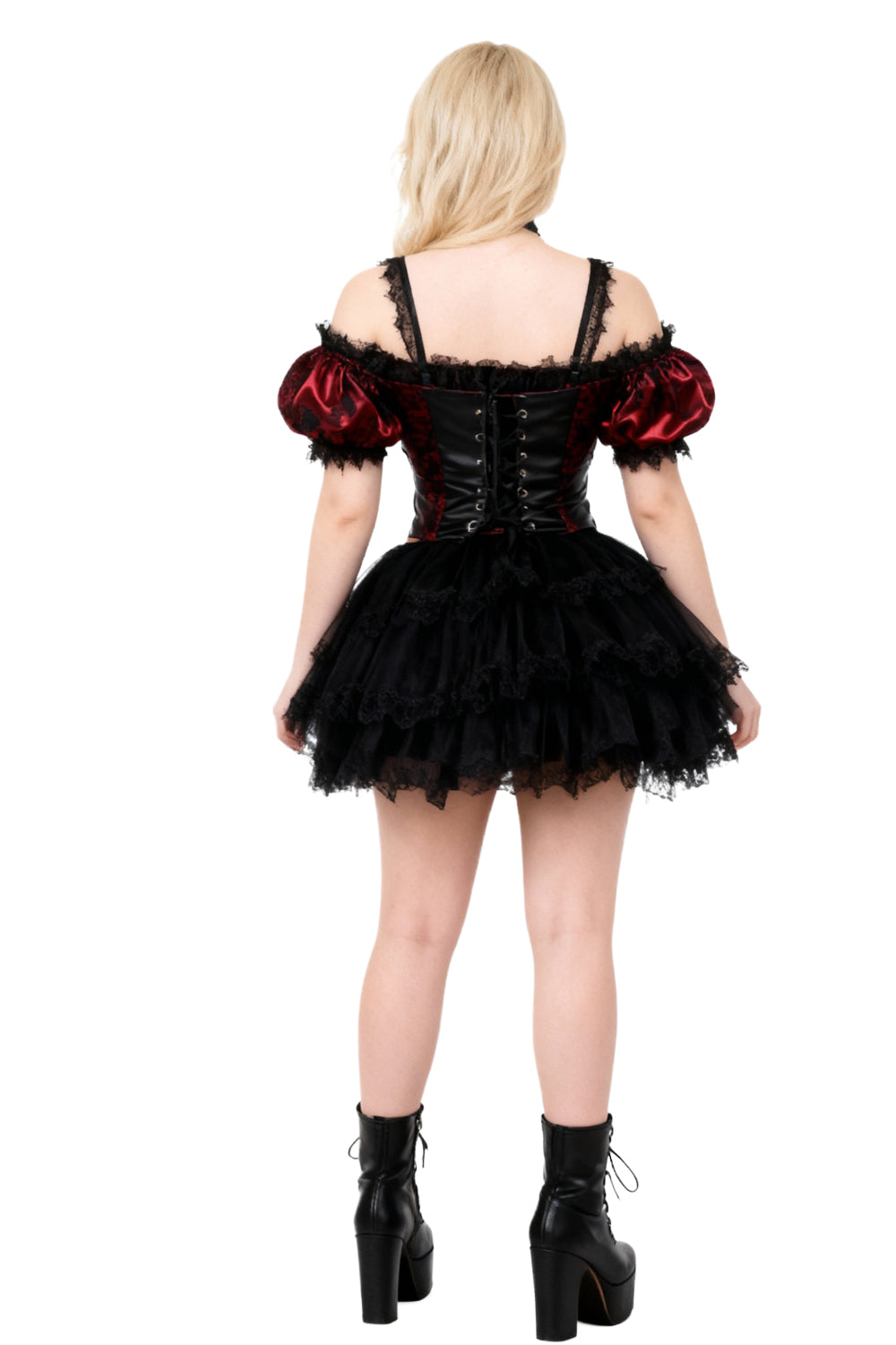 Jaeda Off-Shoulder Gothic Crop Top