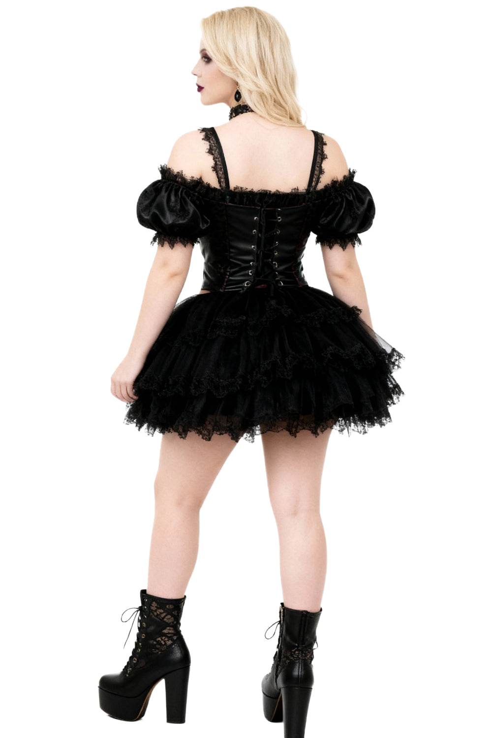 Jaeda Off-Shoulder Gothic Crop Top