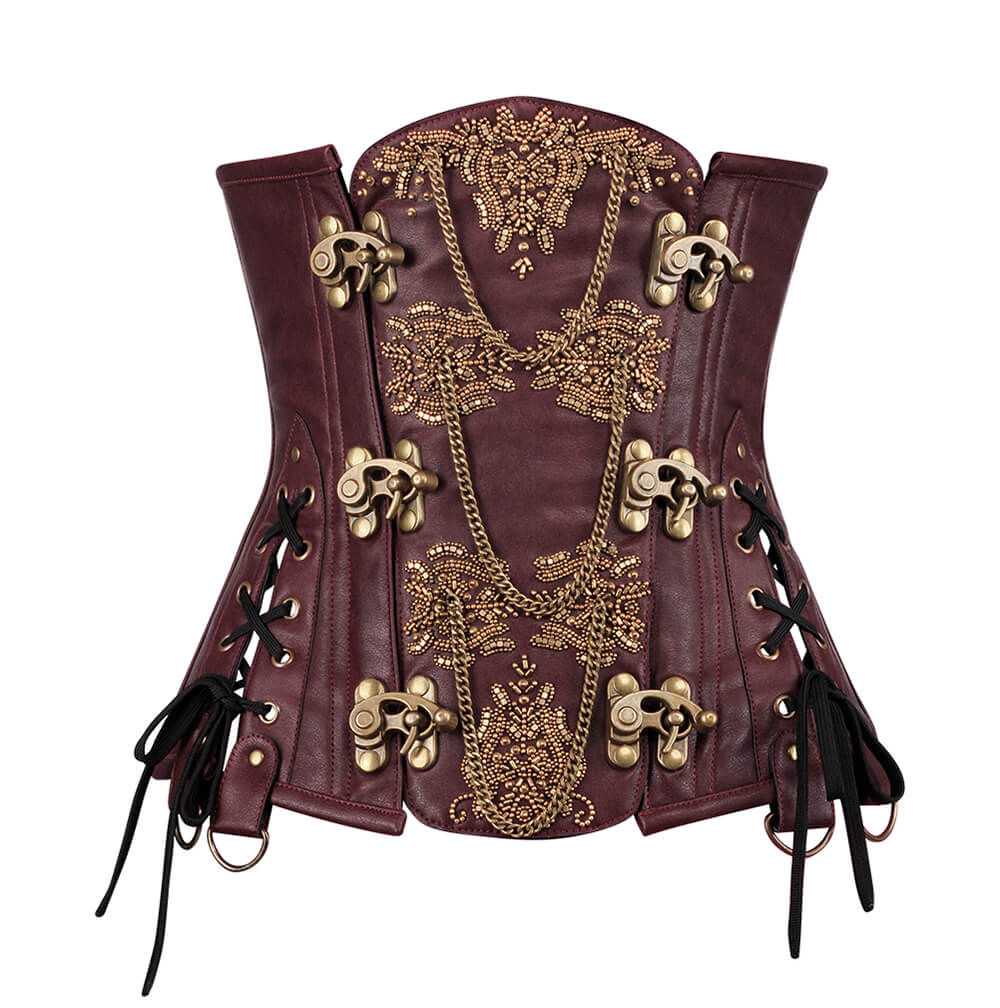 Corset brodé Heidi Steampunk sous la poitrine