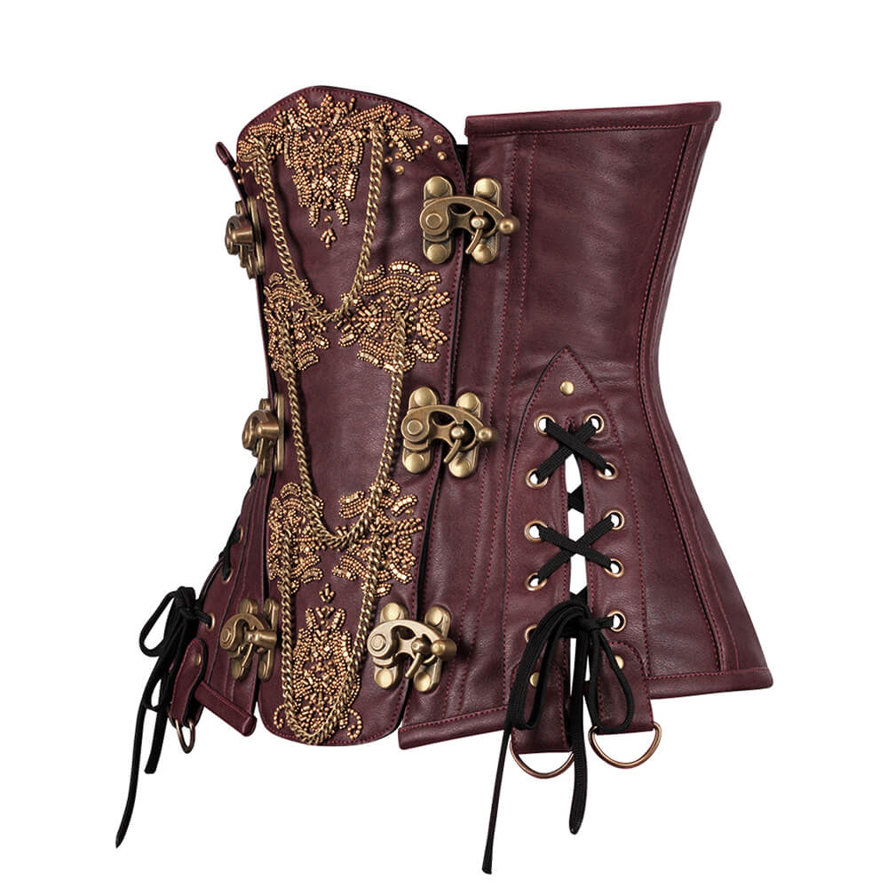 Corset brodé Heidi Steampunk sous la poitrine