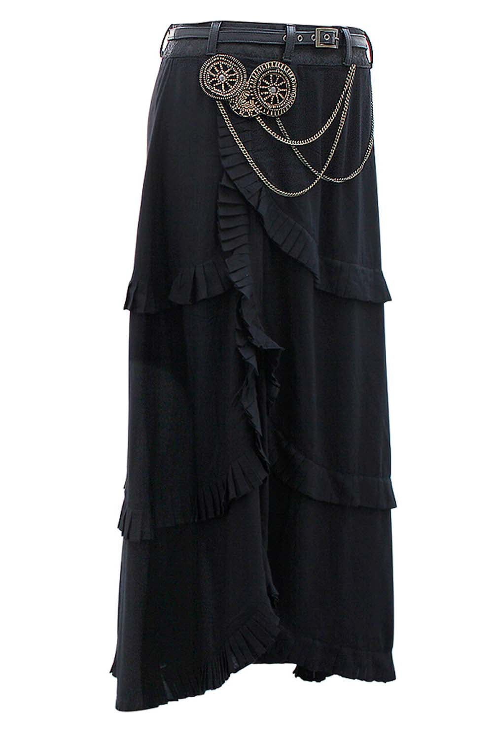 Jupe brodée Steampunk noire Denny