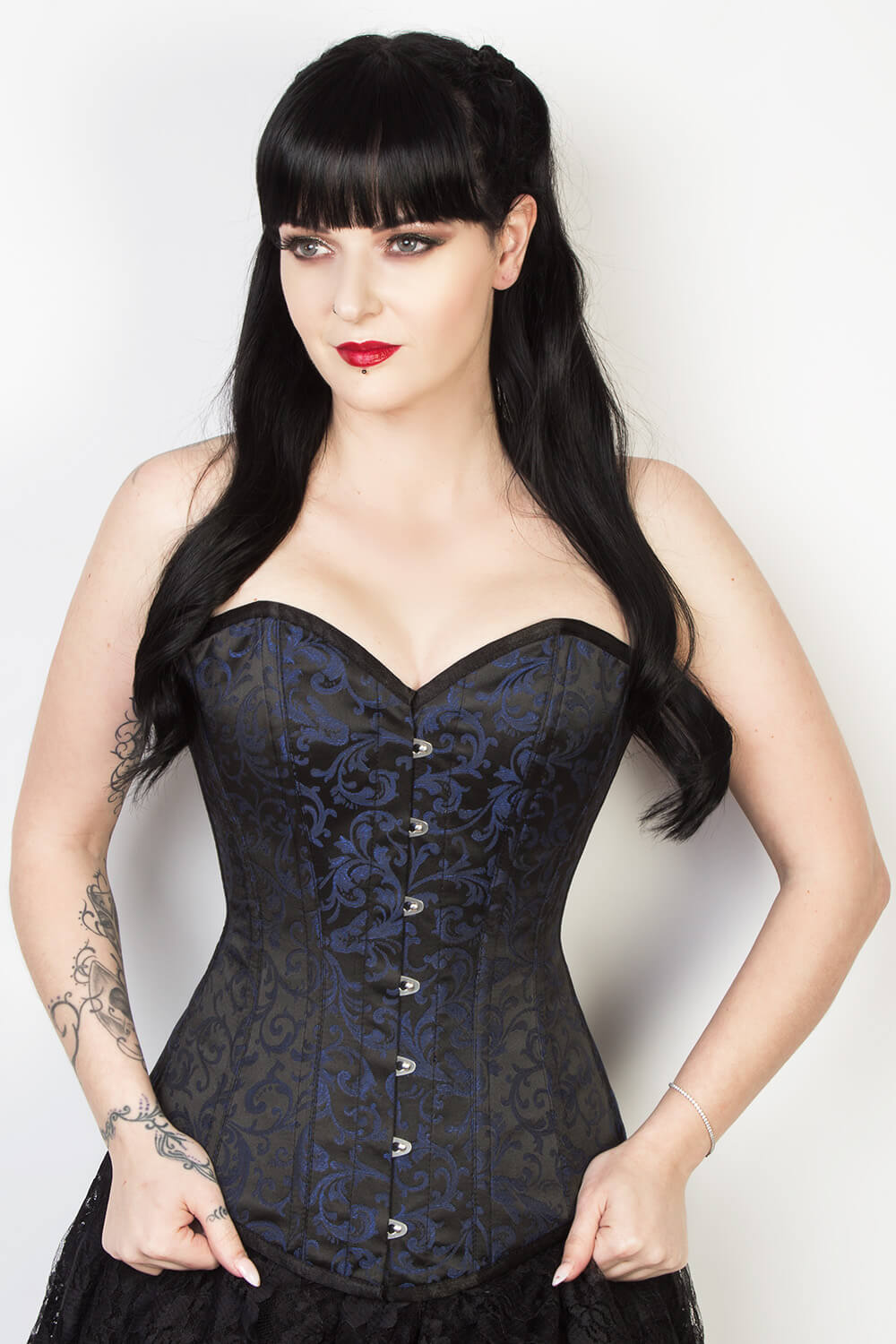 Gothic Overbust Brocade Longline Corset