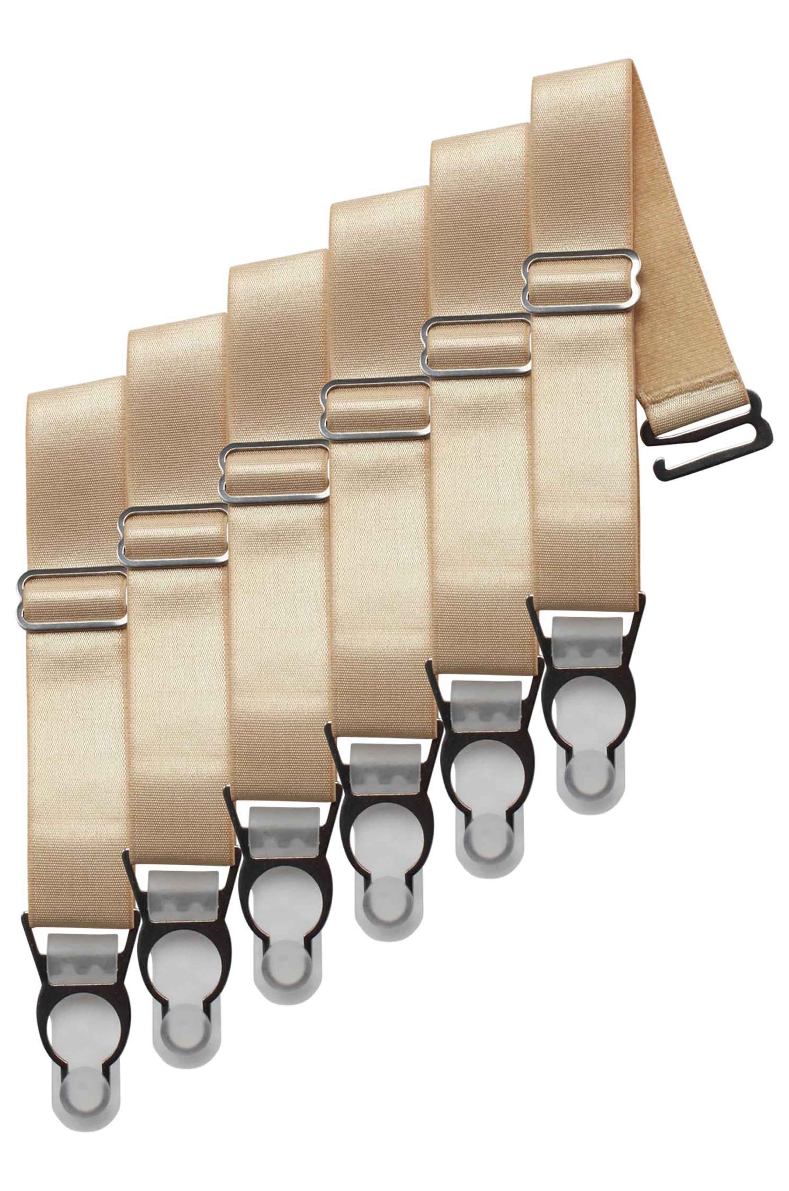 6 pinces à bretelles en acier couleur ivoire