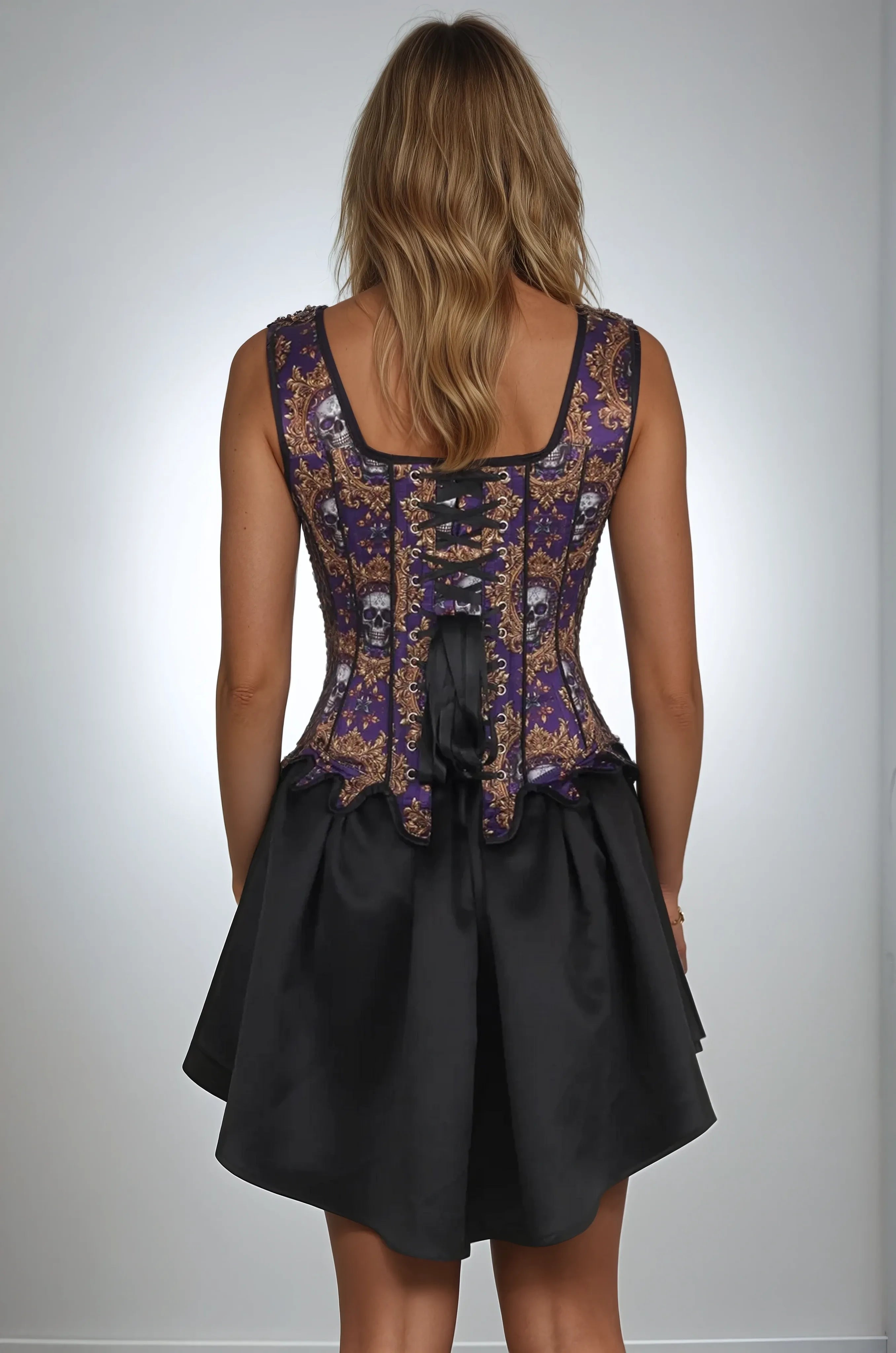 Corset gothique à imprimé tête de mort Madyson