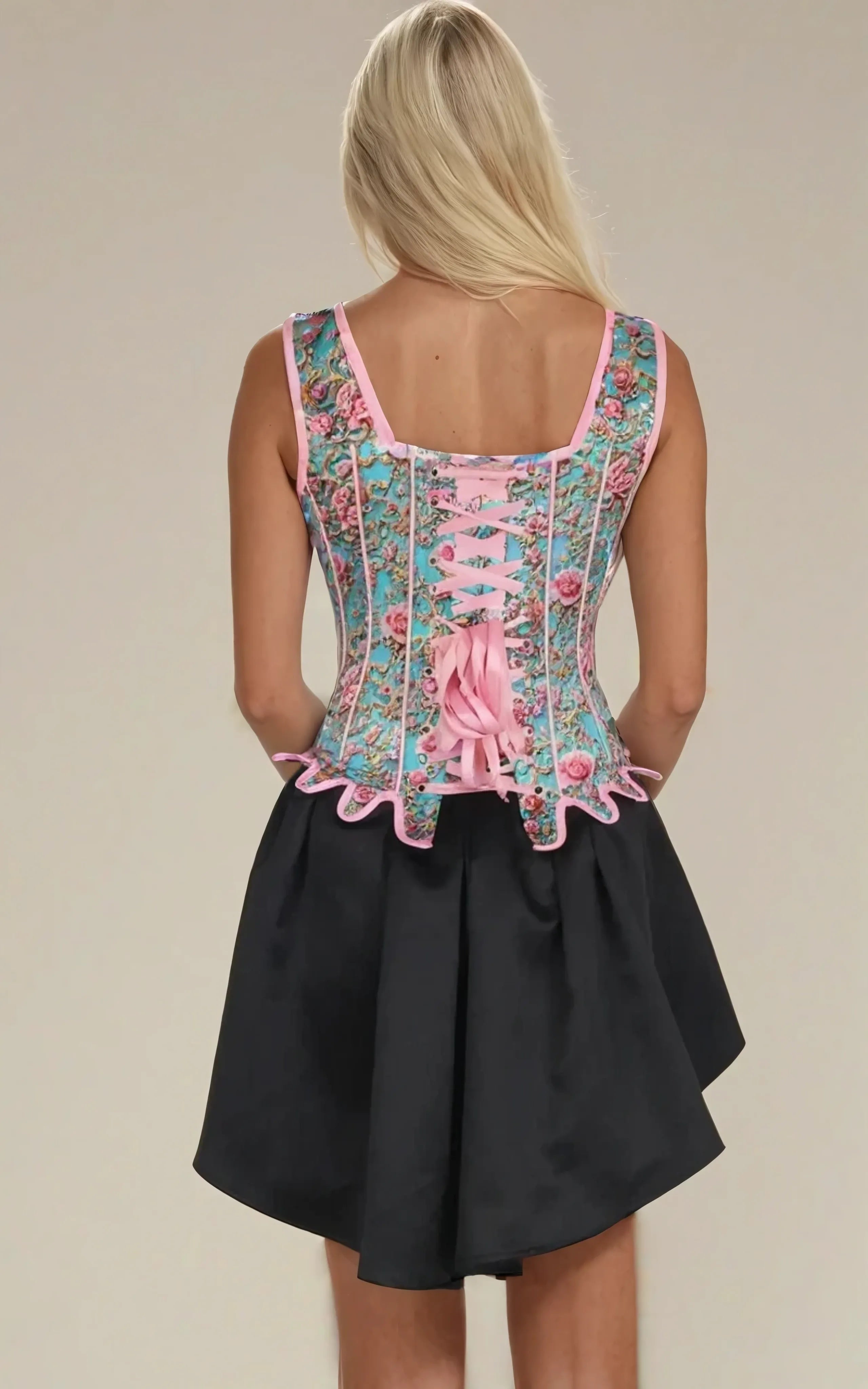 Corset fleuri Jennie à buste superposé