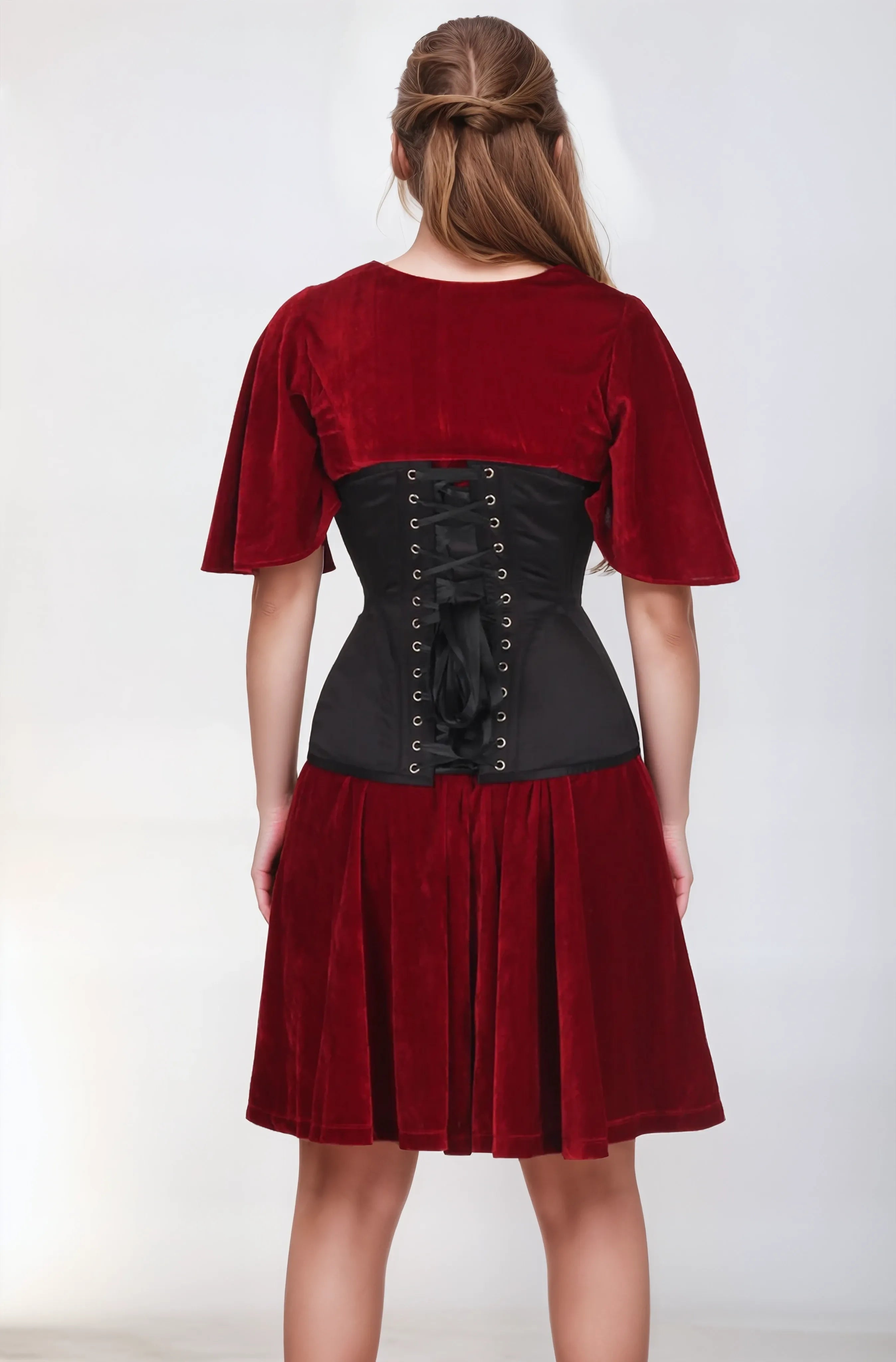 Corset gainant en satin noir Lanelle