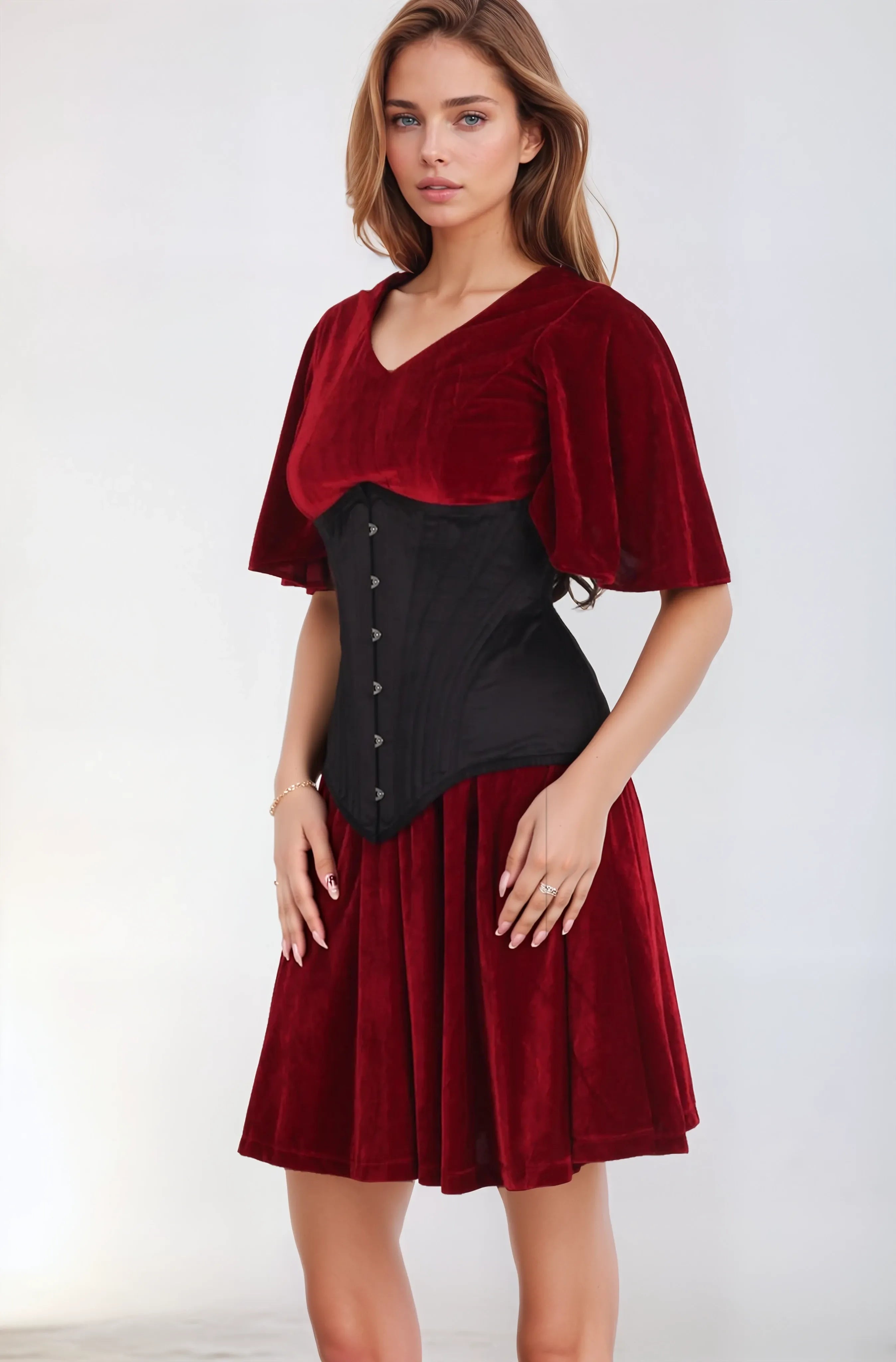 Corset gainant en satin noir Lanelle