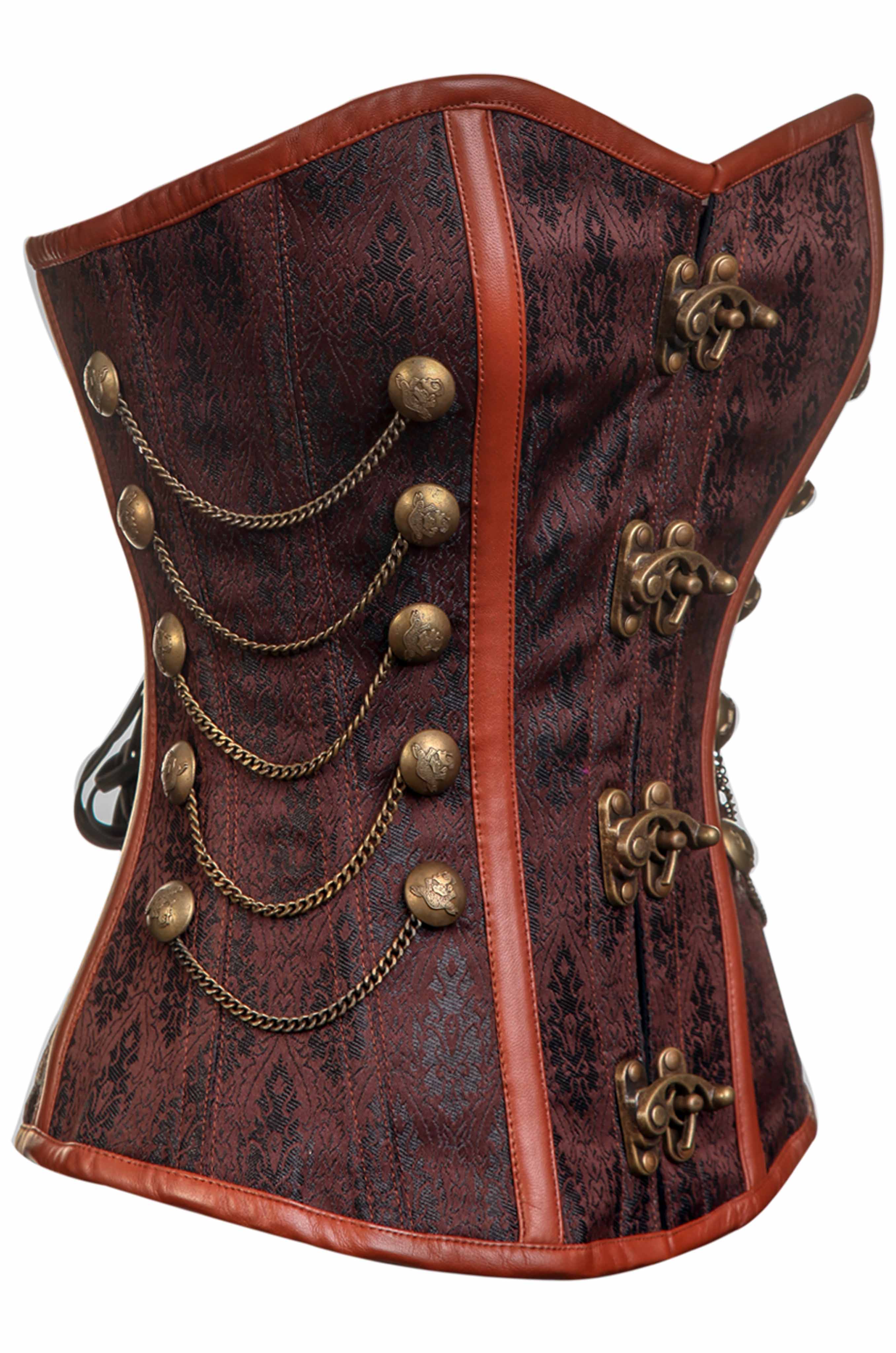 Corset Hanna Steampunk à buste overbust avec chaînes
